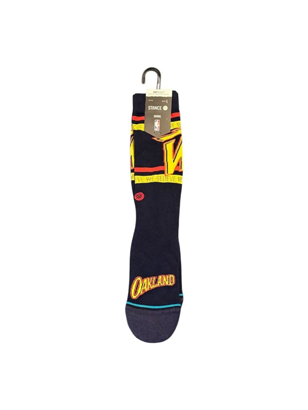 Stance Socks Men's Infiknit Oakland Warriors vtg logo graphic Sz L 9-13 Chk Des!